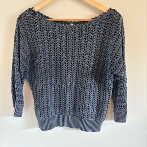 Free People Boomerang Cotton Boat-Neck Sweater